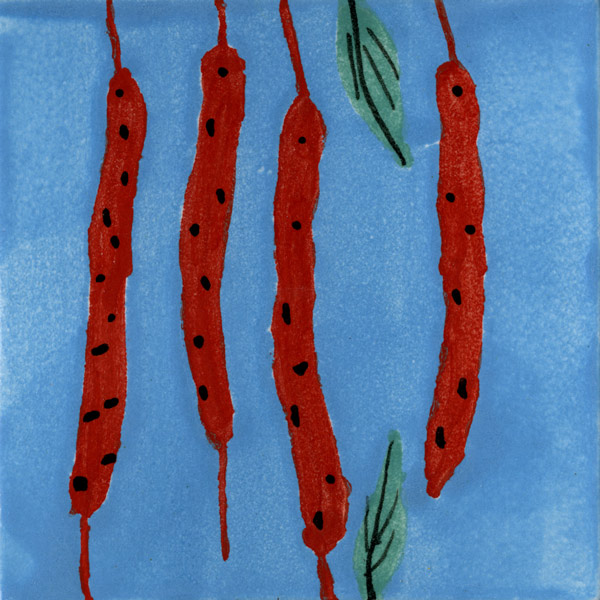 Küchenfliese Peperoni Blau von Guido Kratz