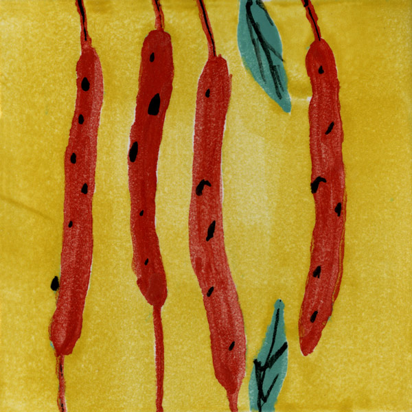 Küchenfliese Peperoni Gelb von Guido Kratz