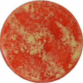 Keramik Pflasterstein zweifarbig rund rot sonnengelb von Guido Kratz aus Hannover