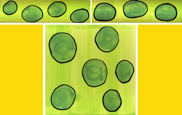 Bordüre mit passender Fliese Punkte grün 111 von Guido Kratz